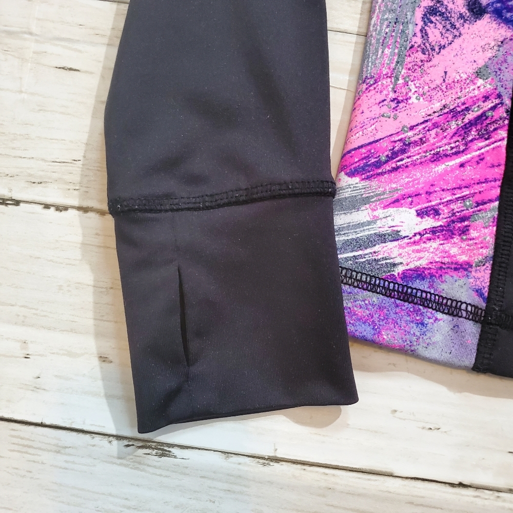 Ideology athletic jacket‎ black pink brush print size large - Picture 5 of 5